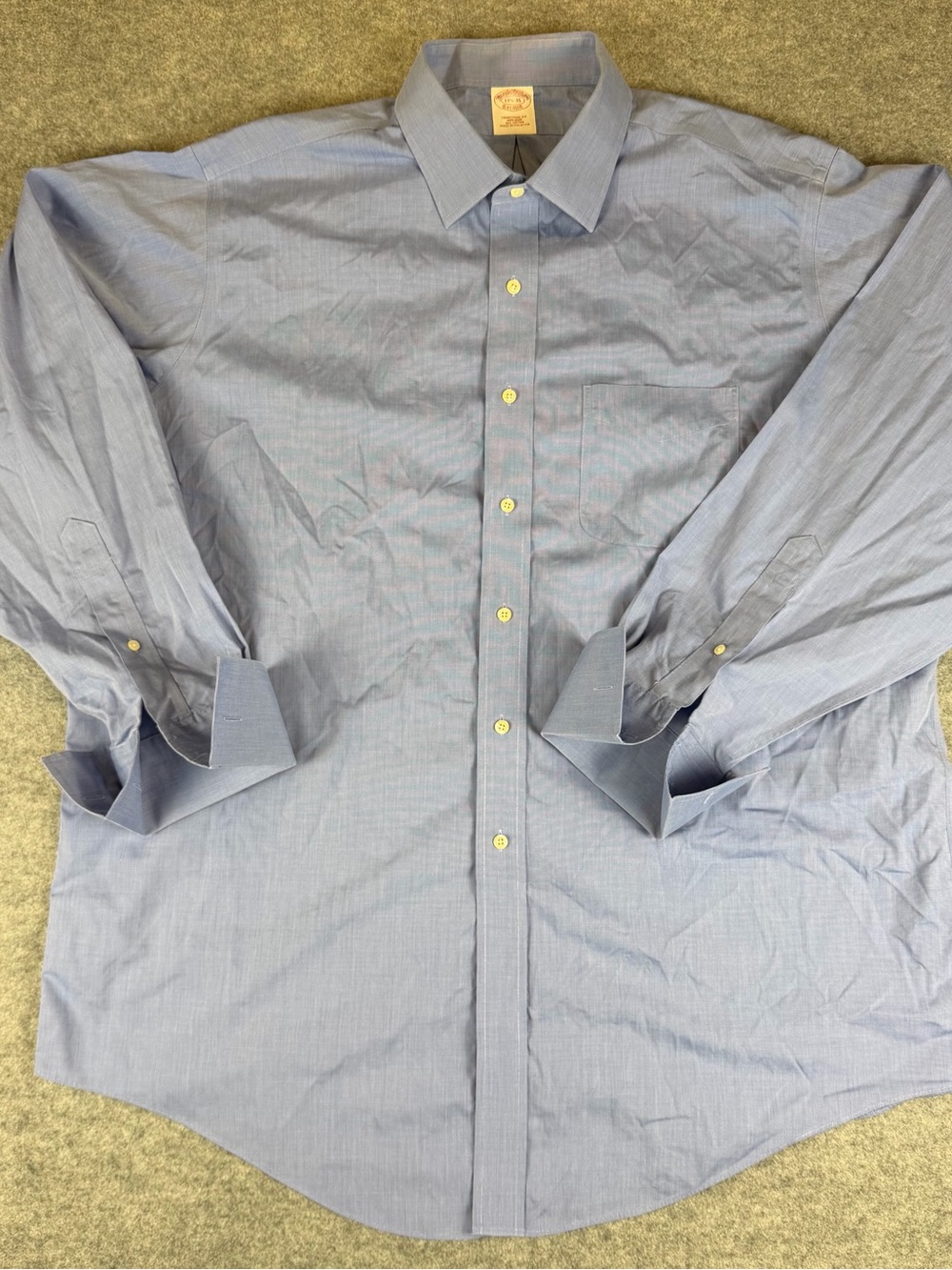 Brooks Brothers 17.5 35 Traditional Fit Blue French Cuff Dress Shirt 346